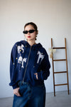( NAVY / RED ) ASYMMETRIC HORSES STAR ZIP UP HOODED JACKET ⭐️BEST BUY⭐️ *LAST 2*