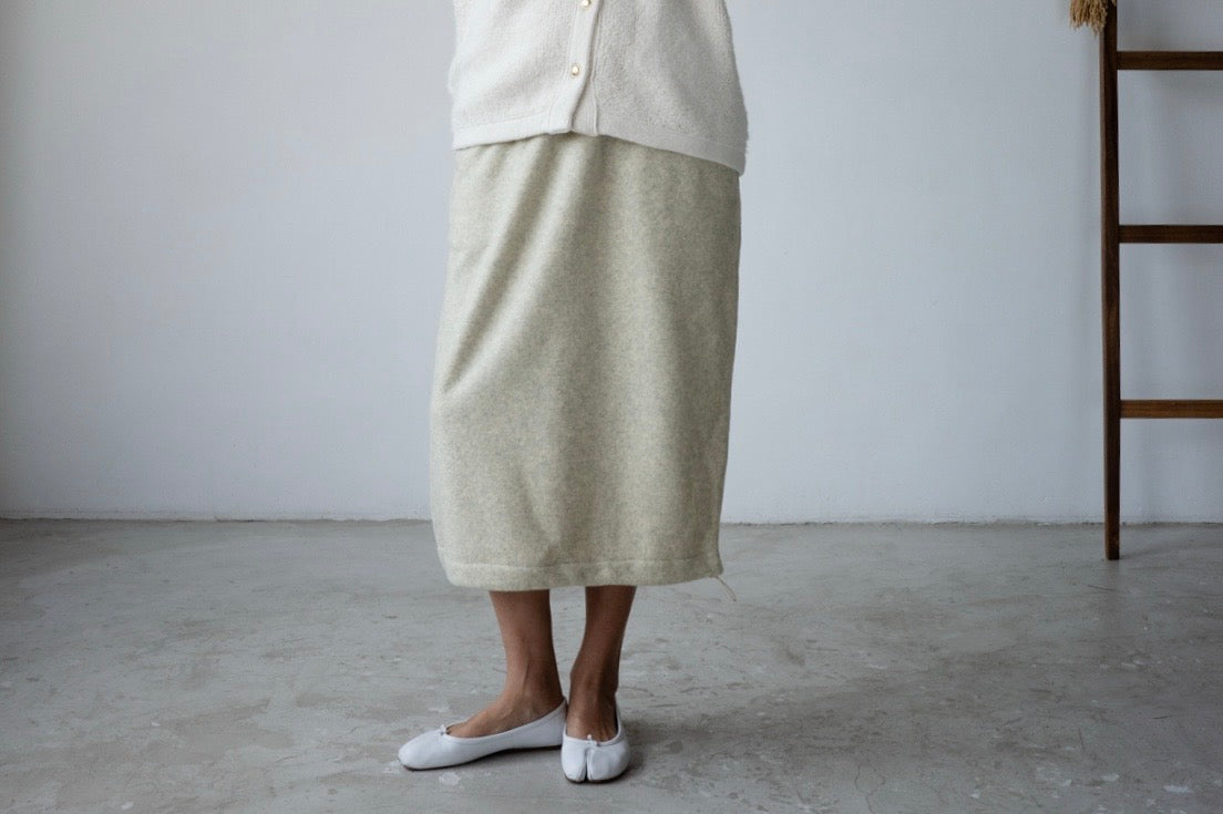 ( OAT YELLOW / BROWN ) FLEECE MIDI SKIRT ⭐️BEST BUY⭐️ *LAST 2*