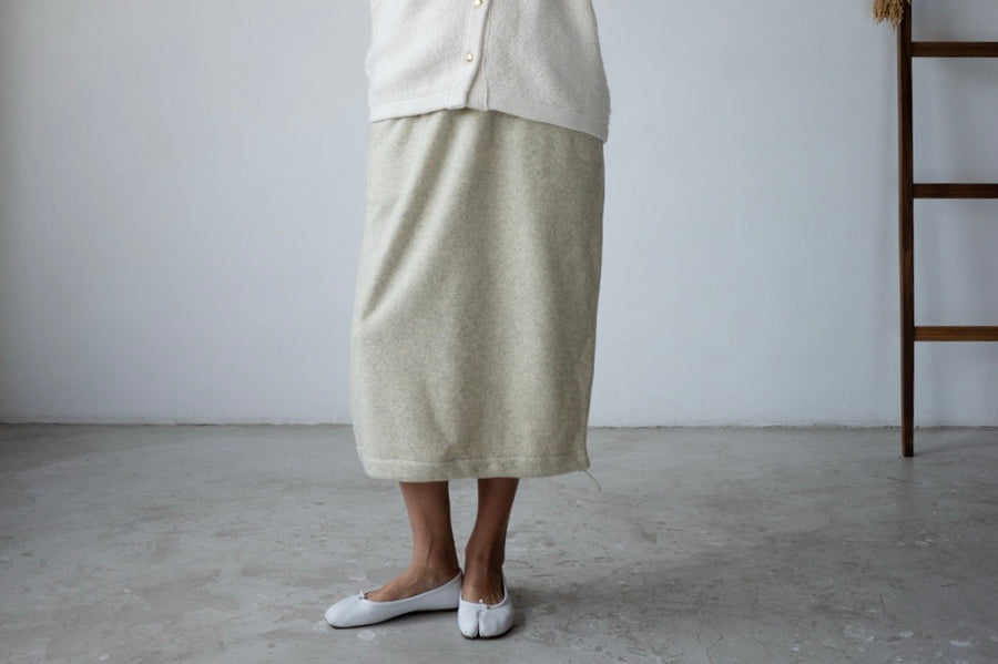 ( OAT YELLOW / BROWN ) FLEECE MIDI SKIRT ⭐️BEST BUY⭐️ *LAST 2*