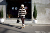 CHOCOLATE STRIPED DUFFLE  WOOL JACKET ( PRE ORDER )