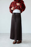 BROWN SATIN MAXI SKIRT ( PRE ORDER )