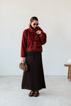 BROWN SATIN MAXI SKIRT ( PRE ORDER )