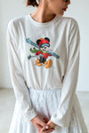 WHITE SKI MICKY LONG SLEEVE *LAST 3*