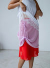 RED PINK DUO CHIFFON MIDI SKIRT *LAST ONE*