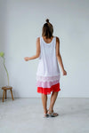 RED PINK DUO CHIFFON MIDI SKIRT *LAST ONE*