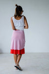 RED PINK DUO CHIFFON MIDI SKIRT *LAST ONE*