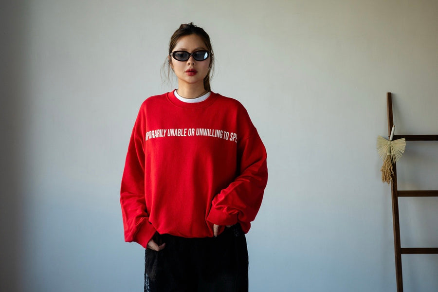 RED UNWILLING TO SPEAK SWEATSHIRT *LAST 2*