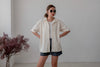 IVORY FLOWER TERRY COTTON SHIRT