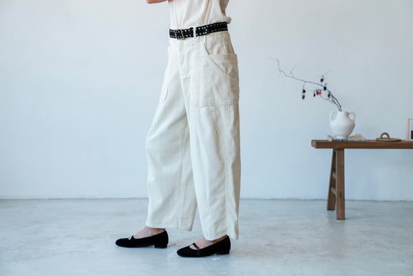 ( WHITE / KHAKI ) CORDUROY RELAXED PANTS 🌟BEST BUY🌟 *LAST ONE*