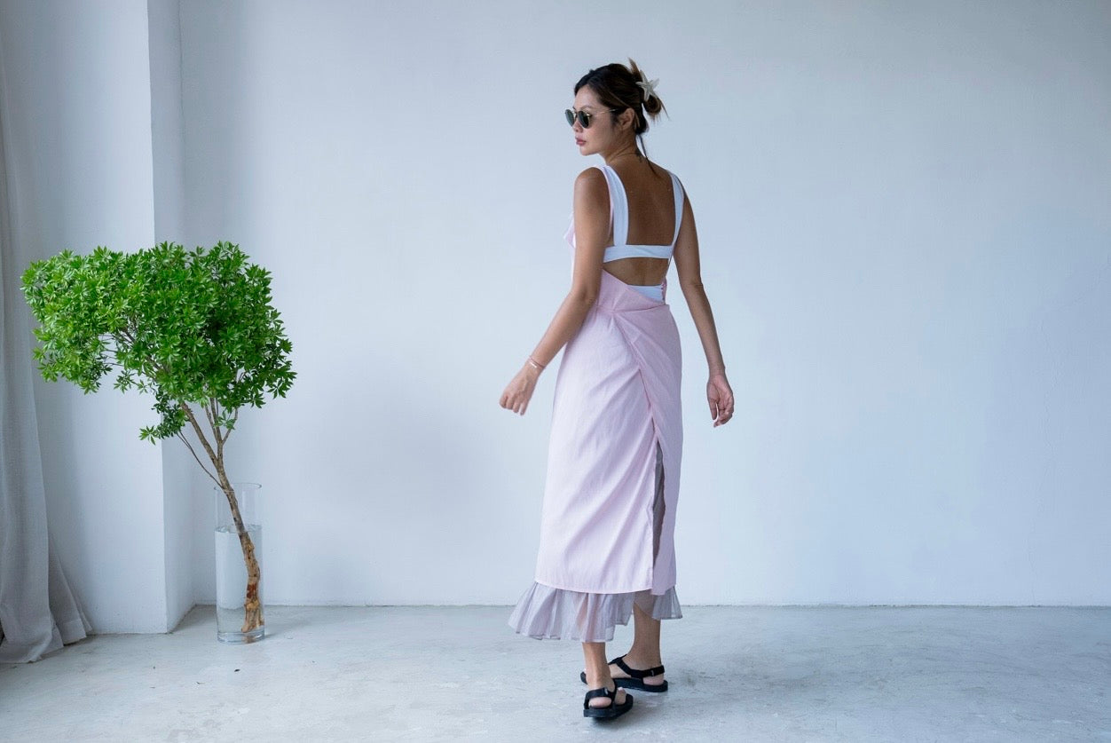 BABY PINK WARP DRESS *LAST 3*