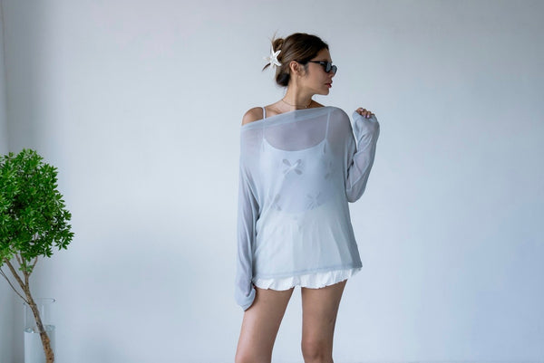 LIGHT GREY SHEER LONG SLEEVE *LAST 2*