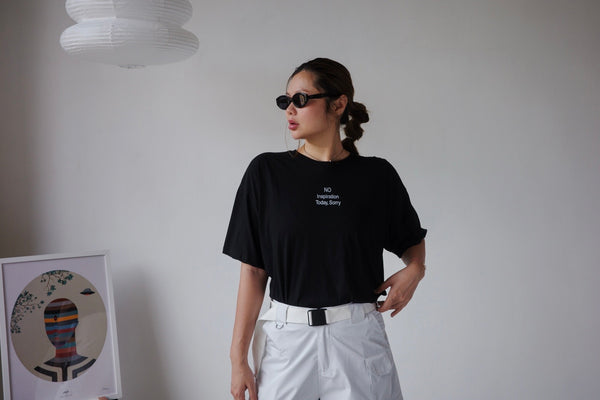 ( BLACK / WHITE ) EXTRA SOFT NO INSPIRATION TEE