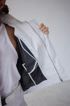 ( BLACK / WHITE ) NYLON MINIMALIST STAND UP COLLAR  WINDBREAKER ✨BEST BUY✨ *LAST ONE*