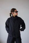 ( BLACK / WHITE ) NYLON MINIMALIST STAND UP COLLAR  WINDBREAKER ✨BEST BUY✨ *LAST ONE*