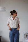 BEIGE EMBROIDERY SILKY BLOUSE *LAST 2*