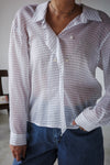 STRIPE TENCEL BLOUSE ( PRE ORDER )