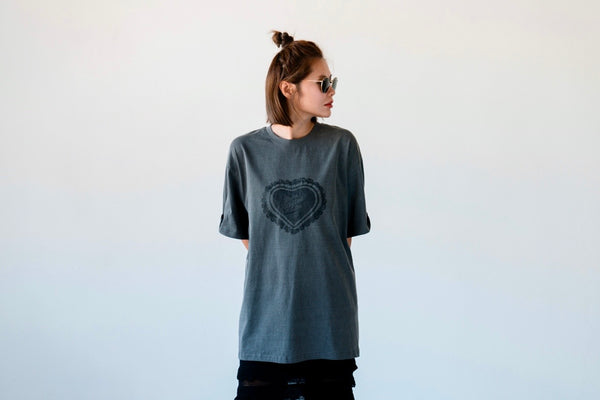 WASHED GREY HEART TEE *LAST ONE*