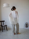 BEIGE OVERSIZED SHEER CHIFFON POCKET SHRIT *LAST 2*
