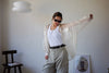 BEIGE OVERSIZED SHEER CHIFFON POCKET SHRIT *LAST 2*