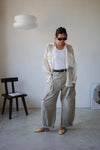 BEIGE OVERSIZED SHEER CHIFFON POCKET SHRIT *LAST 2*