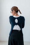 ( NAVY / PINK ) ALPACE ROSE SWEATER *LAST 2*