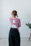 ( NAVY / PINK ) ALPACE ROSE SWEATER *LAST 2*