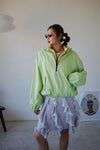 ( BLUE / GREEN ) TWO TONE HALF ZIP PARKA