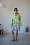 ( BLUE / GREEN ) TWO TONE HALF ZIP PARKA