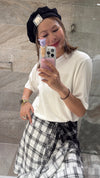 DUO CHECKERED WRAP SKIRT 🌟