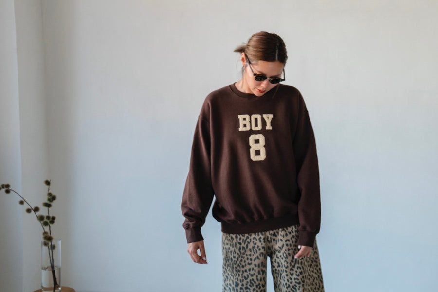 ( BROWN / RED ) BOY SWEATSHIRT