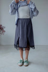 ( 3 COLOURS ) LACE TRIMMED SILKY MIDI SKIRT *BEST BUY*
