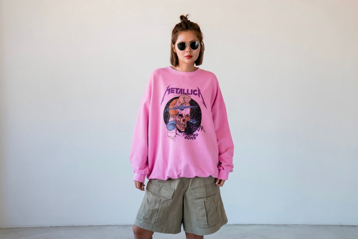 SHARP PINK OVERSIZED METALLICA SWEATSHIRT *LAST ONE*