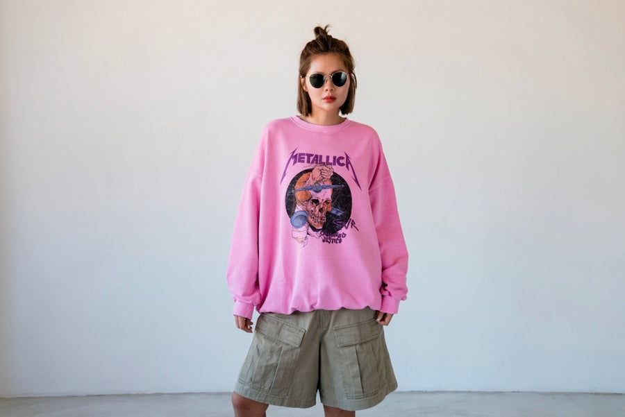 SHARP PINK OVERSIZED METALLICA SWEATSHIRT *LAST ONE*