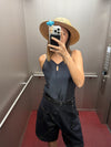 BLACK VINTAGE SILKY CAMI *LAST ONE*