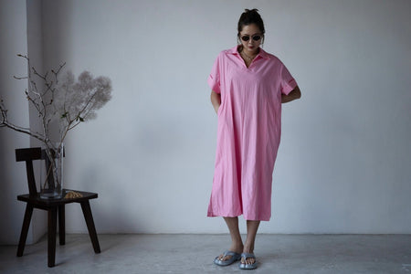 NEON PINK SUMMER  SHRIT DRESS