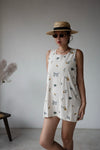 EMBROIDERY FLOWER LINEN COTTON DRESS