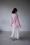 ( PINK / BLUE ) CHECKERED WASHED COTTON SHIRT