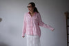 ( PINK / BLUE ) CHECKERED WASHED COTTON SHIRT