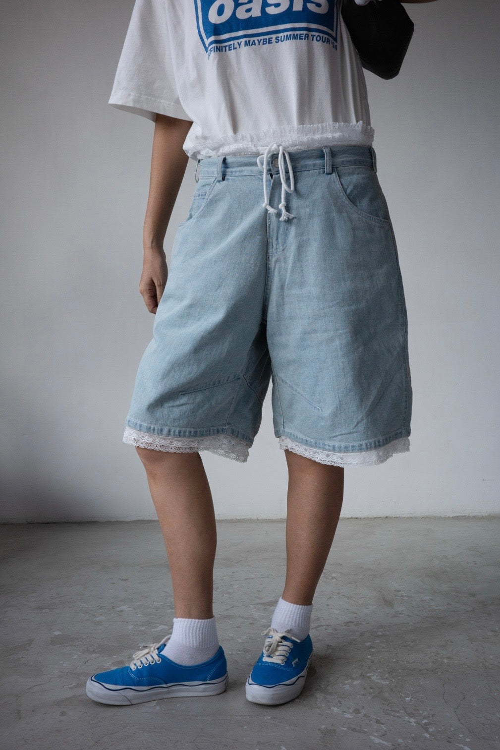 ( NAVY / LIGHT DENIM ) LACE TRIMMED JORKS