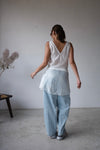 LACE TRIMMED SILKY VEST