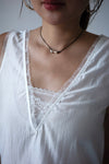 LACE TRIMMED SILKY VEST