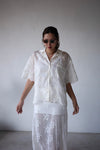 BEIGE SHEER FLOWER BLOUSE