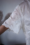 BEIGE SHEER FLOWER BLOUSE