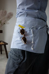 ( WHITE / BLUE STRIPE ) COLLARED HALTER SHIRT VEST WITH WRAP SET