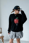 ( GREY / BLACK ) APPLE SWEATSHIRT