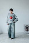 ( GREY / BLACK ) APPLE SWEATSHIRT