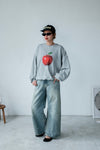 ( GREY / BLACK ) APPLE SWEATSHIRT