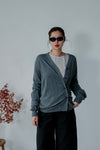 GREY DOUBLE BUTTON CARDIGAN *LAST ONE*