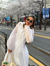 ( WHITE / SAGE ) PREMIUM FLOWER SHEER PARKA 🌟 *LAST 2*