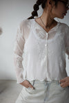 ( IVORY / BLACK ) LACE CARDIGAN